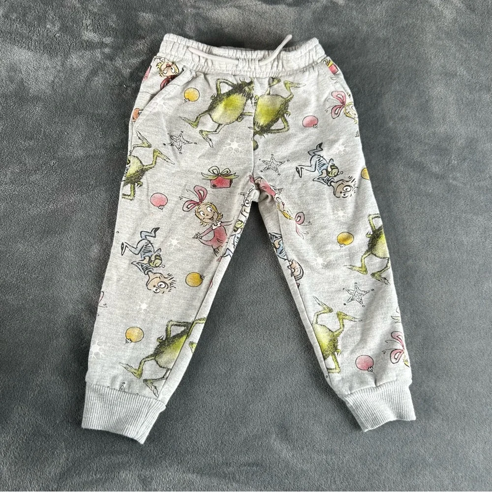 The Grinch 2 Piece‎ Sweat Suit Baby Toddler 2T Joggers & Crewneck Gray